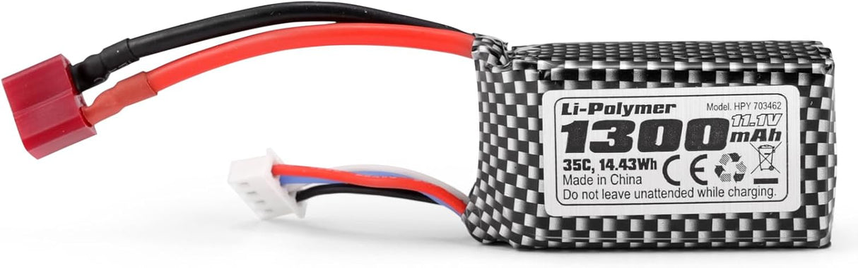 HAIBOXING Brushless RC Cars 3S Polymer Lithium-ion battery HPY 703462,1/16th 1/14 Scale Spare Parts 11.1V, 1300mAh, 14.43Wh RC Truck Upgraded Batteries Apply to 16890SA & 3100A(11113S)