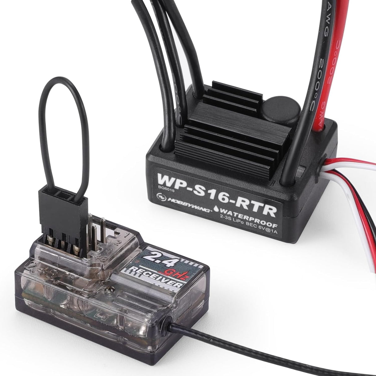 HAIBOXING 1/16TH Scale RC Cars Spare Parts Receiver, RC Truck Replacement Separate HW Brushless ESC and 2.4GHz Receiver with Bind Plug Apply to 16890SA & 3100A(E780 & E781)