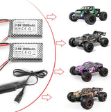HAIBOXING RC Car T Plug 7.4V 1000mAh Li-PO Rechargeable Battery Apply for 18859 & 18858 &18868 & 18859A & 16889 & 16890A 2pcs Batteries with USB Charger(18859E-E001 and M16150)