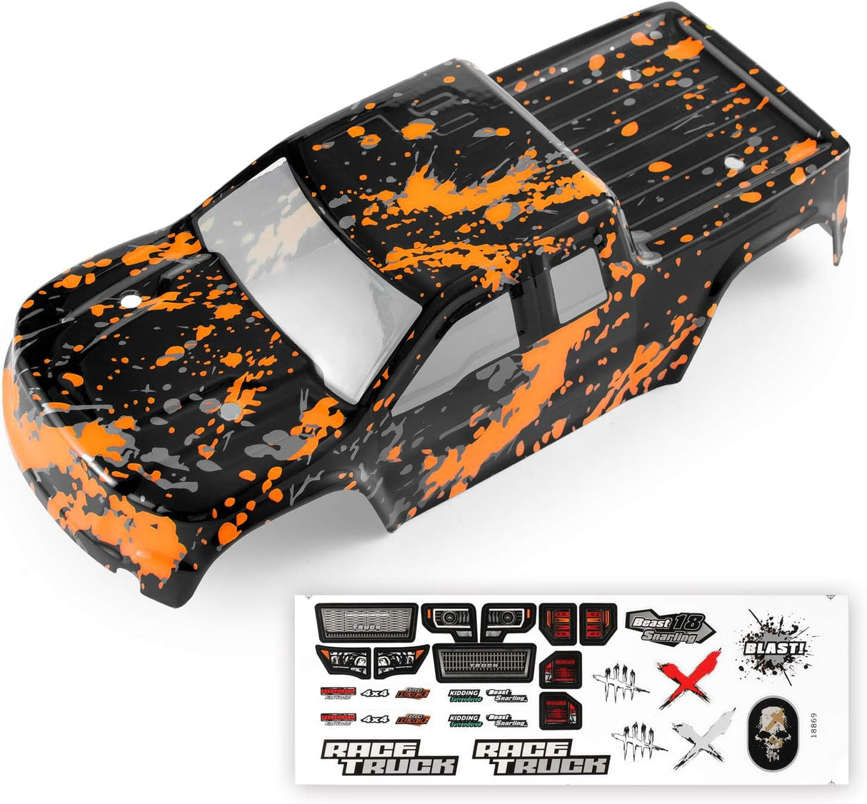 HAIBOXING RC Car Spare Parts,1/18TH Trcuk Body Shell Orange Apply to 2020 New Version 18859 M1833