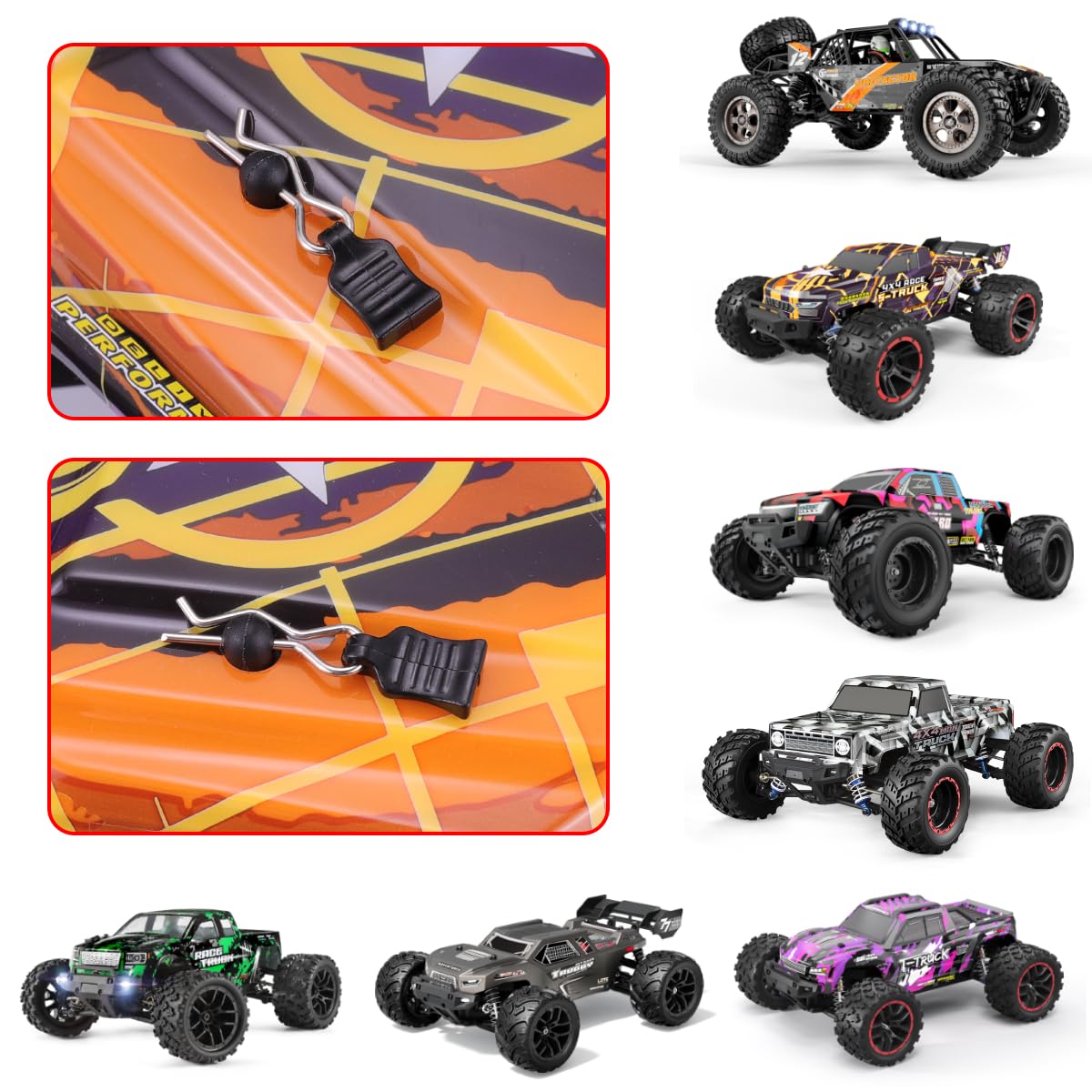HAIBOXING RC Cars 1/18th & 1/12th Spare Parts,Remote Control Truck Body Clips 20pcs Apply to 18858 & 18859 & 18859A & 12815 & 2995 H166