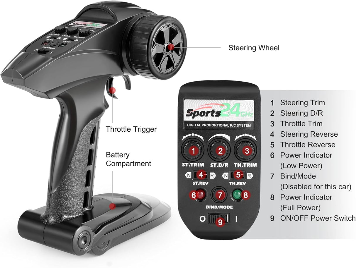 HAIBOXING 1/16 & 1/12TH Scale RC Car Spare Parts Brushless Radio Transmitter, Remote Control Trucks Accessories Apply to 16890SA & 2997A (E770V2)