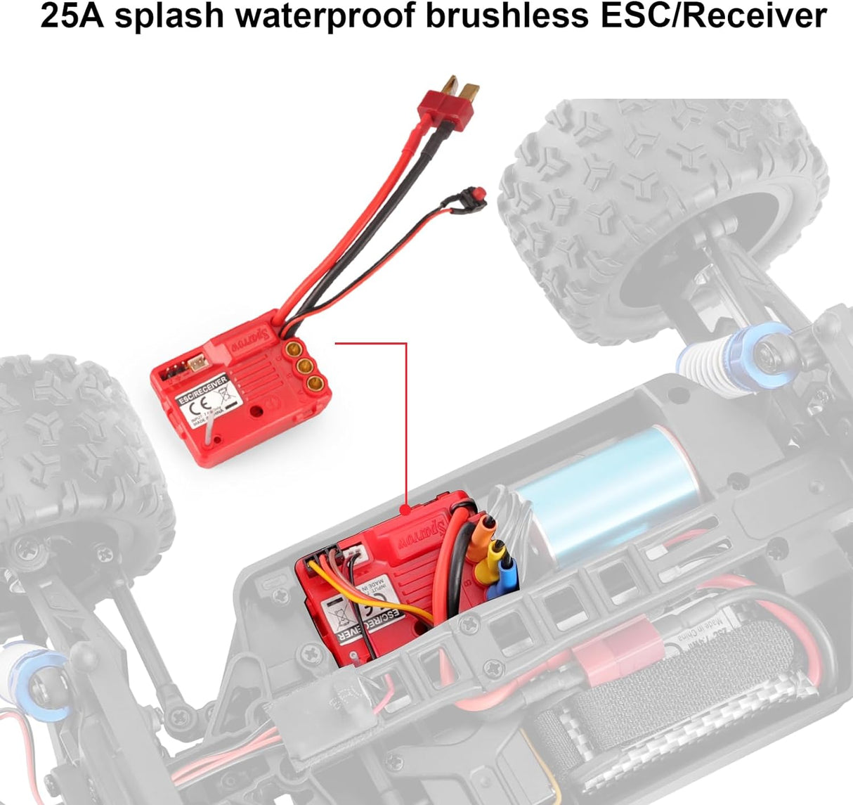 HAIBOXING 1/18TH Scale RC Cars Spare Parts Waterproof Brushless ESC/Receiver Apply to 18859A & 16890A (M1906)