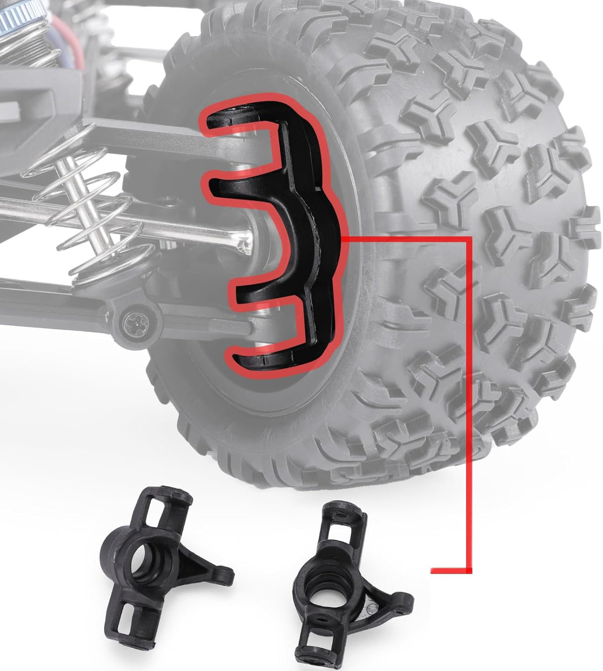 HAIBOXING RC Car Spare Parts, 1/18 Remote Control Trucks Accessories Steering Hubs(L/R) Apply to 2020 New Version 18858 & 18859 & 18868 & 18859A (M1806)