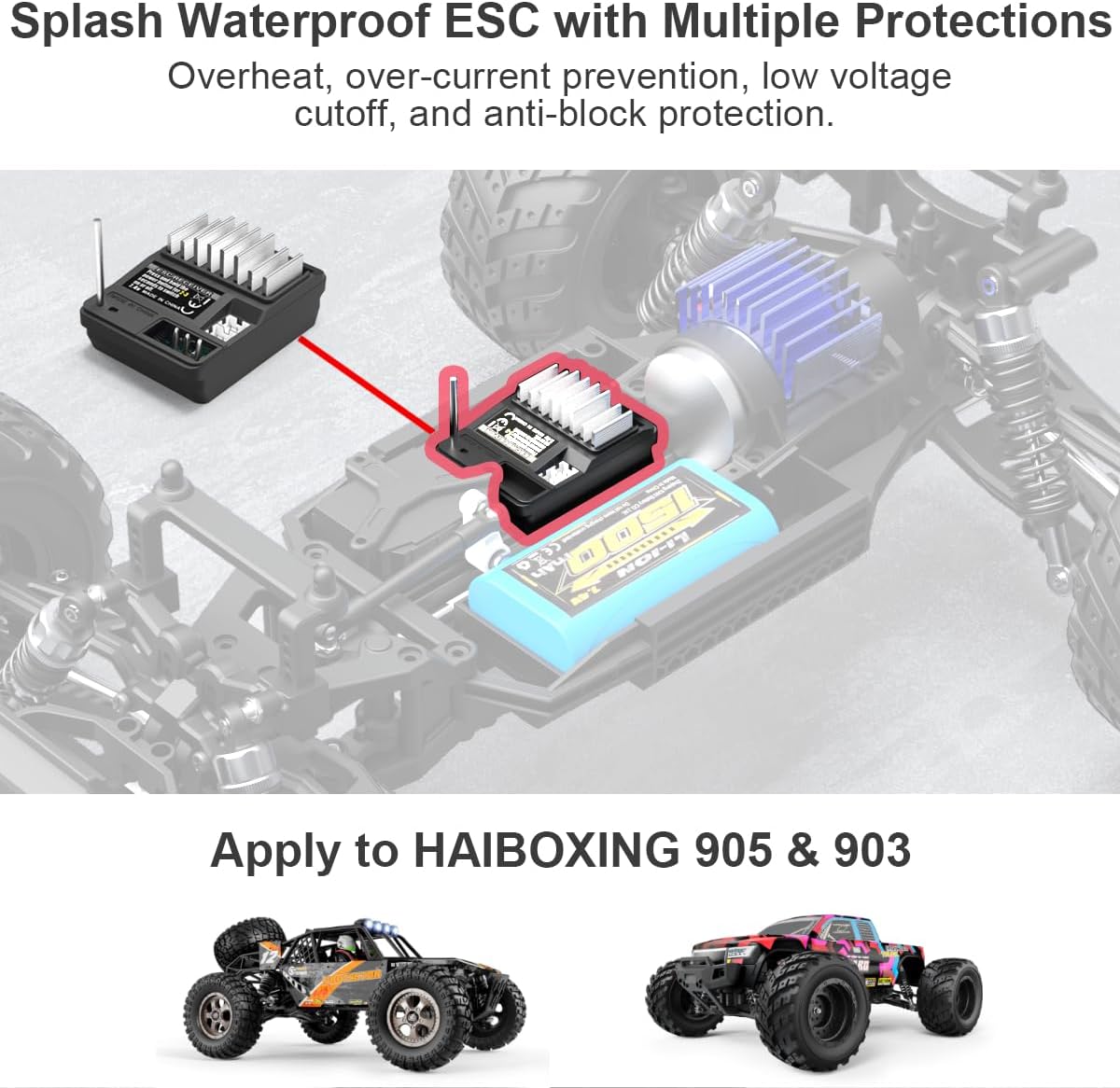 HAIBOXING RC Parts 1/12TH Scale RC Cars Spare Parts Waterproof