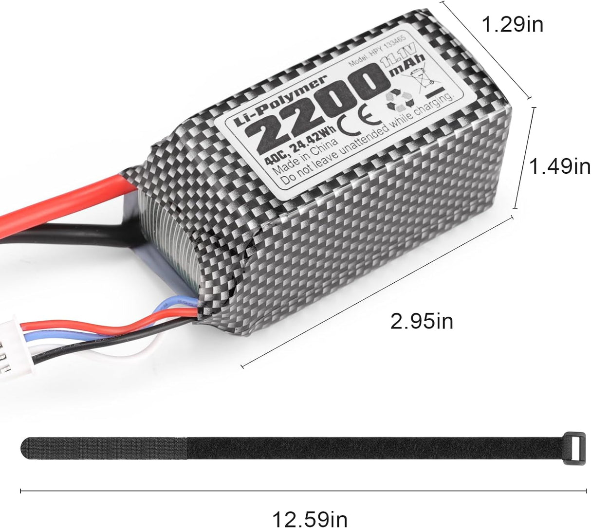 HAIBOXING Brushless RC Cars 3S Polymer Lithium-ion battery HPY 133465,1/16th 1/12 Scale Spare Parts 11.1V, 2200mAh, 24.42Wh RC Truck Upgraded Batteries Apply to 2997A & 3100A(11122S)