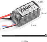 HAIBOXING Brushless RC Cars 3S Polymer Lithium-ion battery HPY 133465,1/16th 1/12 Scale Spare Parts 11.1V, 2200mAh, 24.42Wh RC Truck Upgraded Batteries Apply to 2997A & 3100A(11122S)