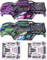 HAIBOXING Brushless RC Cars Spare Parts, 1/18 Car Body Shell 2pcs Green and Purple Apply to 18859A,2022 New Versions with The Body Roof Cage M2005 (M2001 & M2002)