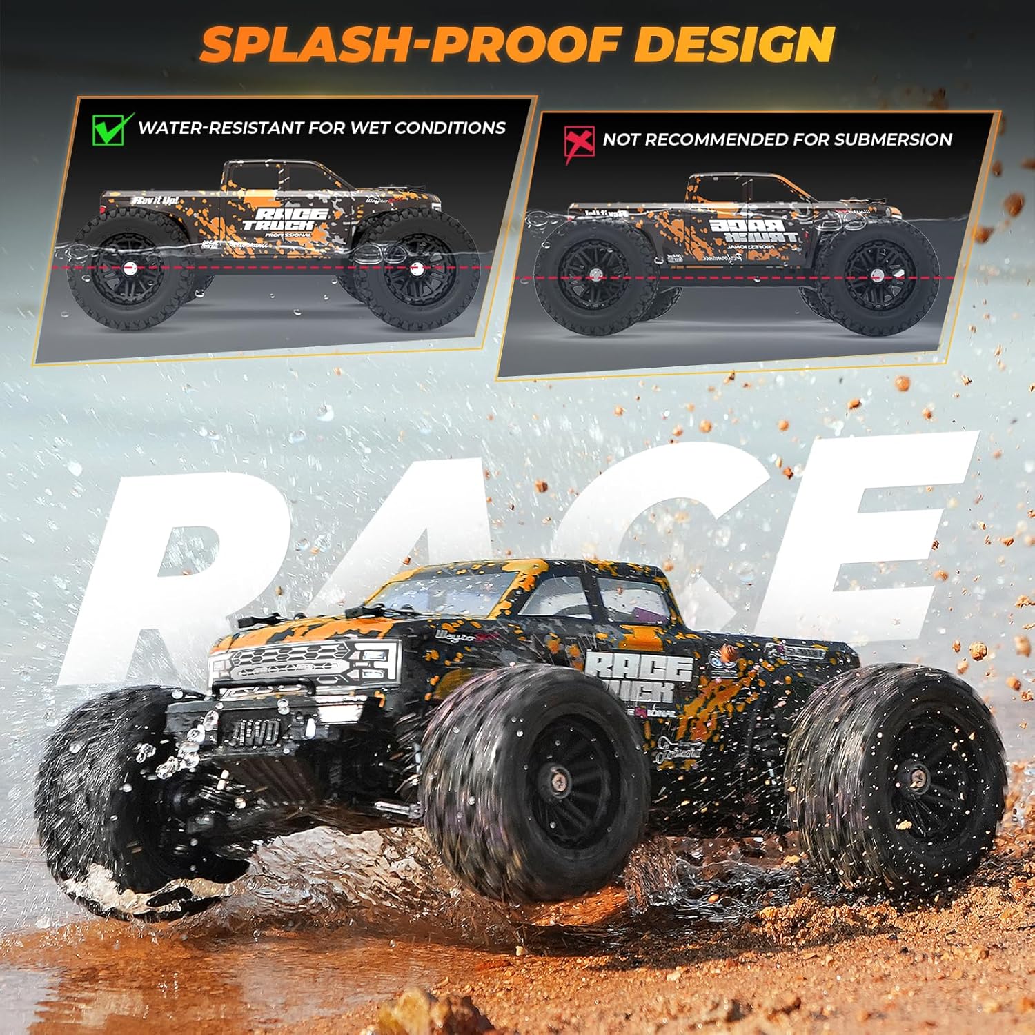 HAIBOXING 18859E(Orange) 1/18 Brushed RC Truck – Haiboxing