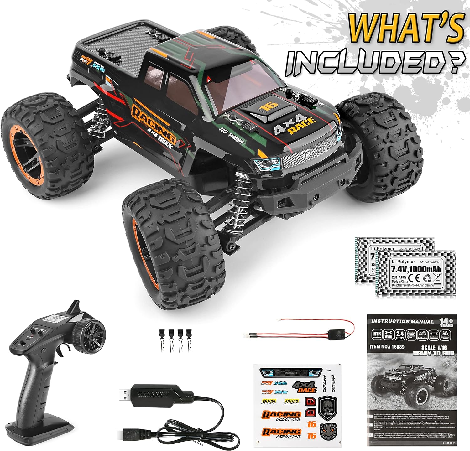 HAIBOXING 16889(Green) 1/16 Brushed RC Truck – Haiboxing