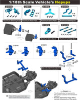 HAIBOXING RC Cars Metal Spare Parts, 1/18 RC Trucks Replacement Parts Apply to 2021 New Version 18858 & 18859 &18859A