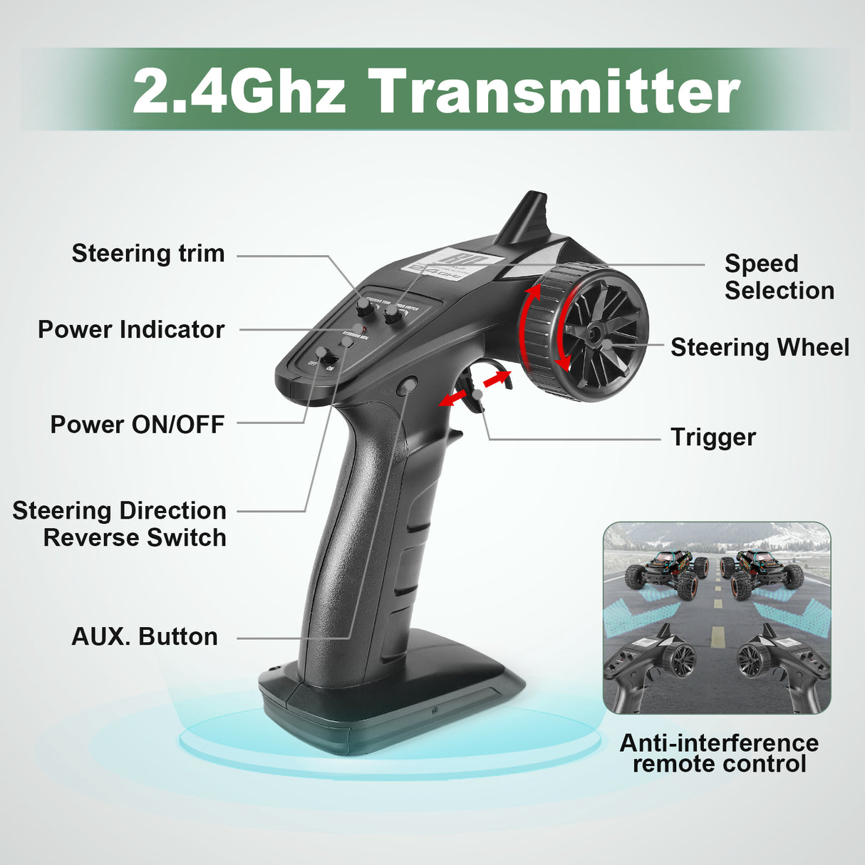 HAIBOXING 16889(Blue) 1/16 Brushed RC Truck with 2 Batteries