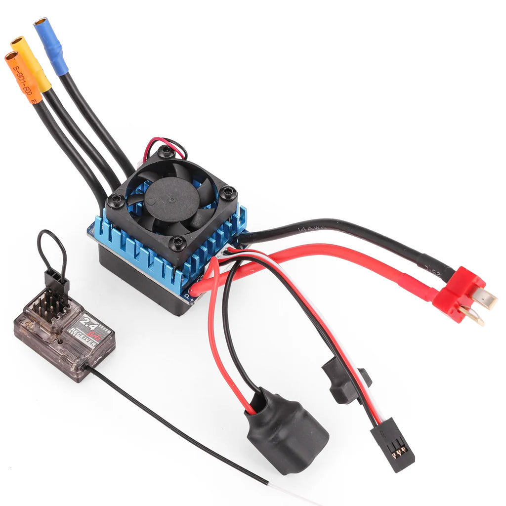 HAIBOXING 1/12TH Scale RC Car Spare Parts, Brushless Remote Control Truck Replacement 45A Brushless ESC and 2.4GHz Receiver w/Bind Plug Apply to 2997A(T2704 & E780)